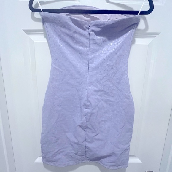 NWOT Naked Wardrobe Crocodile Collection Croc Embossed Strapless Mini Dress - Picture 7 of 8